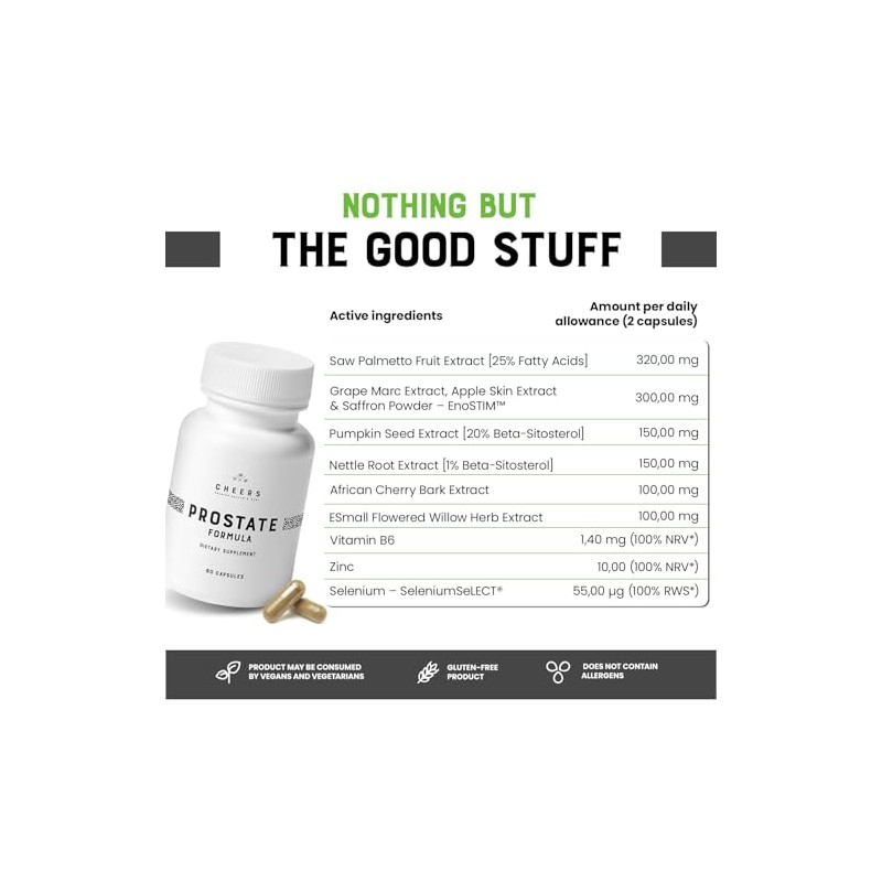 Cheers Prostate Formula for Men, Selenium, Zinc & Vitamin B6,