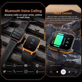 findtime Military Smartwatch Pedometer Fitness Watch Men's Watch with Phone Function Sports Watch Outdoor Health Watch Blood Pressure Measurement Heart Rate Monitor Smart Watch Running Watch Tactical