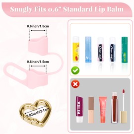 Likesing 10 Pcs Chapstick Holder Key Chain, Silicone Lip Balm Holder with Cap Cover, Sleeve Lip Balm Holder Key Chain with Heart-shaped Key Ring(Pink Purple Green Black Clear)