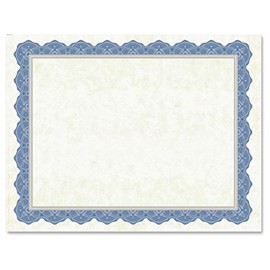 Geographics Drama Blue, Silver Foil, Parchment Certificates, 11"x8.5", 15/Pack (47849)