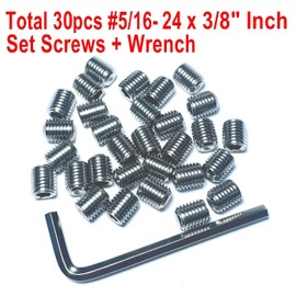 ZDingTech 50pcs Set Screws 5/16-24 x 3/8" inch 304 Stainless Steel Allen Head Hex Socket Set Screws Grub Hex Head Sockets with 5/32 Allen Wrench.(3/8" Length)