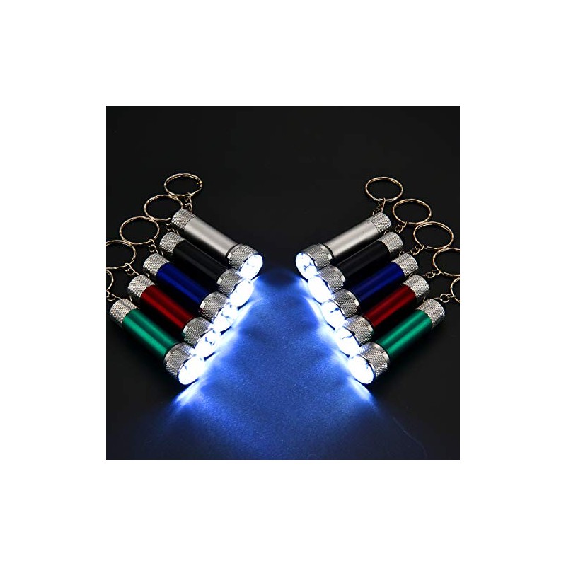 Honoson 30 Pieces Mini Led Flashlight Keychain Portable 5 Bulb