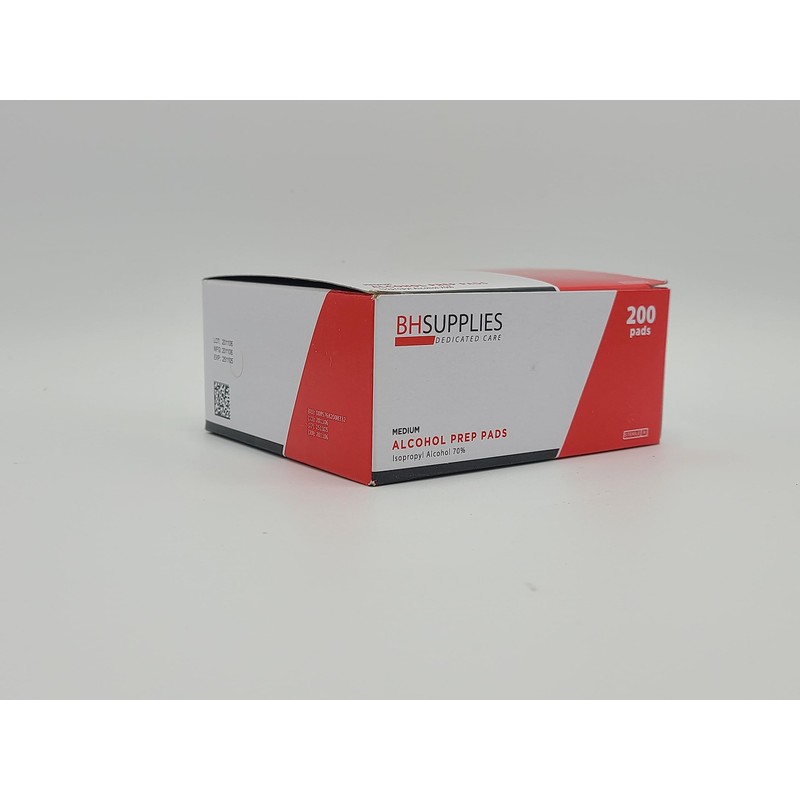 BH Supplies Alcohol Prep Pad Sterile, Medium 2-Ply, 200 Count