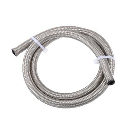 REPAIROCK 3ft 4AN Fuel Hose AN4 Universal Car Braided Stainless Steel CPE Oil Fuel Gas Line Hose Silver Tone Auto Replacement Parts