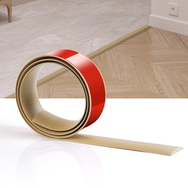 Bnell Floor Transition Strip Floor Cover Strips Self Adhesive Flooring Transitions Laminate Floor Strip Vinyl Floor Flat Divider Strip for for Joining Floor Gaps (10FT,1.57in, Light Brown)