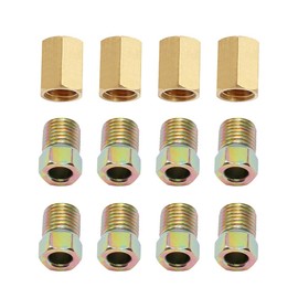 DUZFOREI 12PCS Brake Line Fittings, Suitable for Inverted or Double-Flare Brake Line Hydraulic Brake Systems Yellow