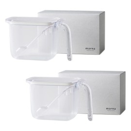 Marna R425CL Seasoning Pot, Web Limited Color (Clear/2 Pieces), Includes Spoon, Condiment Container, Kitchen (Good Lock Container), Condiment Storage