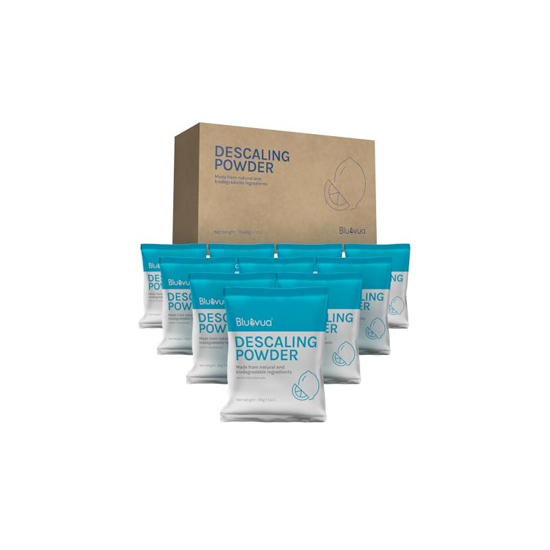 Bluevua Descaling Powder, Organic Citric Acid, Removes Scale and Build-Up,