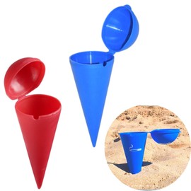 Set of 2 Ashtrays with Lid, Beach Accessories, Portable Ashtray for Handbag, Outdoor and Garden