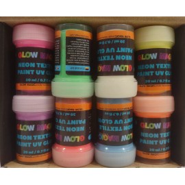 Individuall Glow Magic by Individuall UV Textile and Fabric Paint 8 x 20ml paints