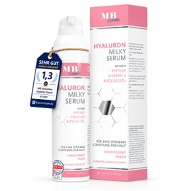 Hyaluronic Serum High Dose 100 ml - with Anti-Ageing Booster Avocado Oil, Peptides and Vitamin E - Vegan Anti-Wrinkle Face Cream for Eyes, Neck and Décolleté with Crosslinked Hyaluronic Acid