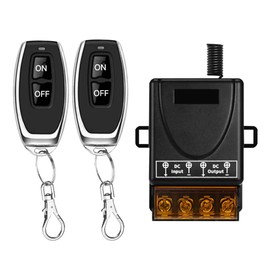 Cerhot 100m Wireless Remote Switch DC 12V/24/36/48/72V 30A RF Remote Control Light Switch for Water Pumps, Cars, Motorcycles, Security Systems, Roller Gates, Fences (100m 2V1 DC 12V-72V)