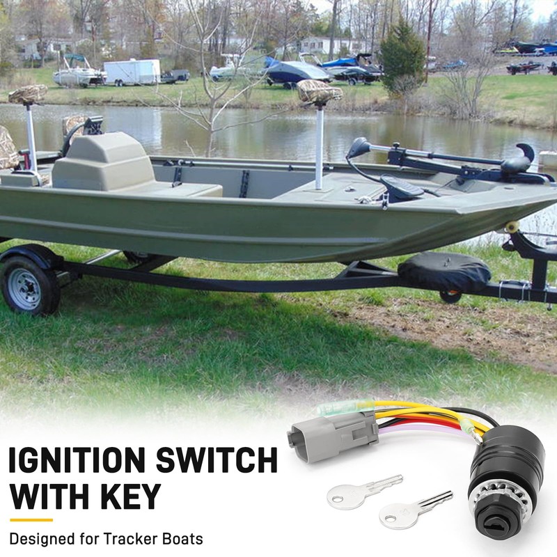 JERBOR 129572 Ignition Switch with Keys Fit for Tracker Boats,