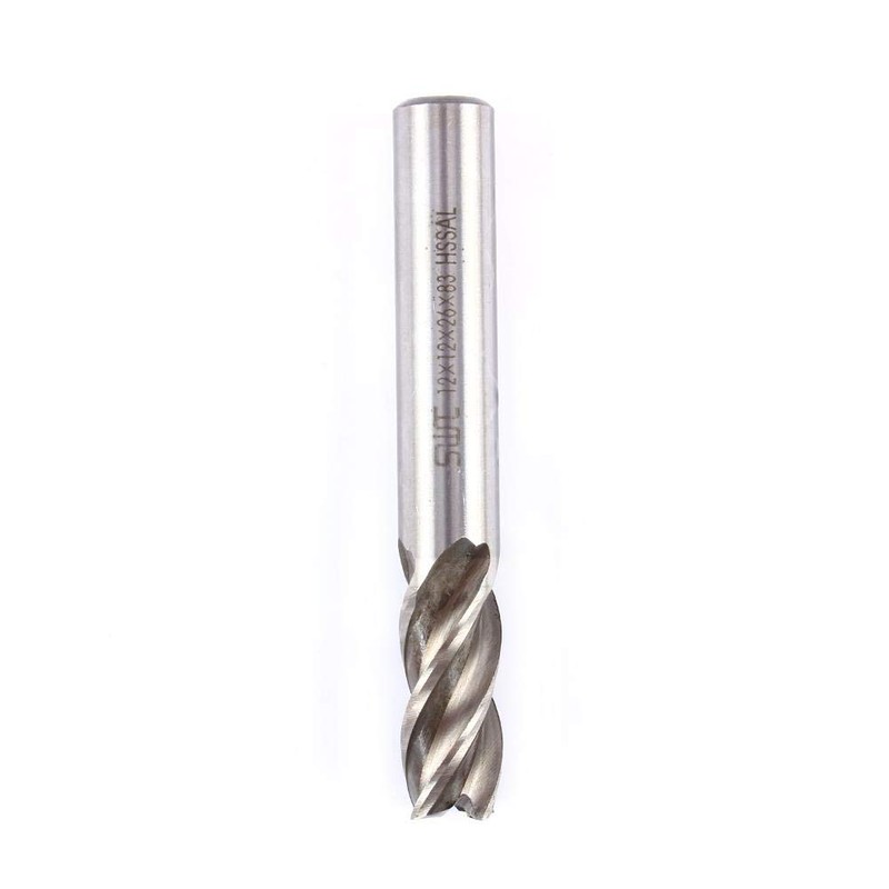 12mm 4 Flutes End Mill, 1 Piece Straight Shank End