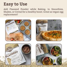 Smooth, Whole Milled Flaxseed by Manitoba Milling Co. | 454g Bag of Ground Flaxseed Fiber with Protein, Omega 3 | Gluten Free, Non-GMO Gourmet Milled Flaxseed for Muffins, Yogurt, Smoothie