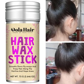 Dolahair Hair Wax Stick & Accessories - Flyaway Control for Kids & Women, 50 Pcs Colorful Elastic Hair Bands, 1 Pcs Slick Back Hair Brush, 2 Hair Loop Styling Tools (Black)