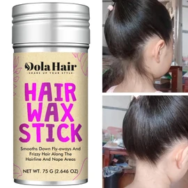 Dolahair Hair Wax Stick & Accessories - Flyaway Control for Kids & Women, 50 Pcs Colorful Elastic Hair Bands, 1 Pcs Slick Back Hair Brush, 2 Hair Loop Styling Tools (Black)