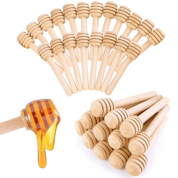HANSGO 20PCS Honeycomb Sticks, 3 Inch Wooden Honey Dipper Mini