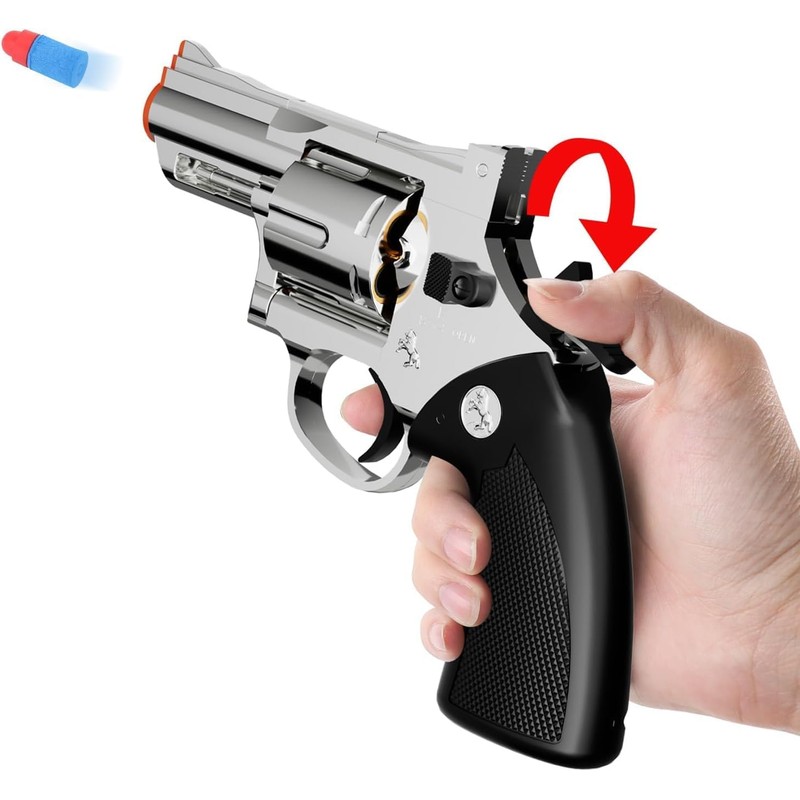 Revolver Toy Gun with Holster Silver - Soft Bullet Western