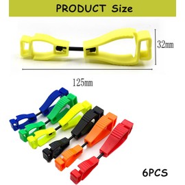 Glove Clips For Work Glove Grabber Clip Anti-loss Waist Buckle Clip, Glove Keeper, Plastic Safety Work Glove Grabber Clips 6 PCS