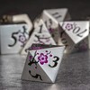 Sage's Portal Petrified Flowers Metal DND Dice 7 Piece Polyhedral
