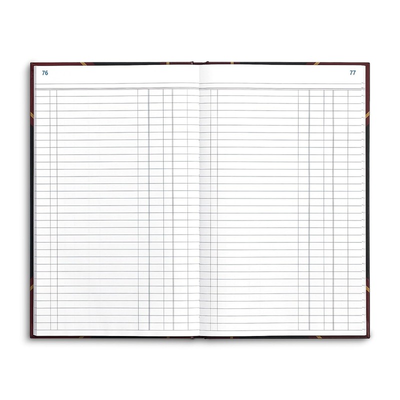 STAPLES Hardbound Journal, Black/Burgundy, 7.25" x 11.75", Ruled Writing Notebook
