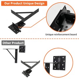 Gate Corner Brace Bracket Heavy Duty Adjustable No Sag Kit Durable Solid Iron for Shed Doors,Driveway Gates,Corral Gates,Wood Windows,Gate Frame Kit,Gate Hardware