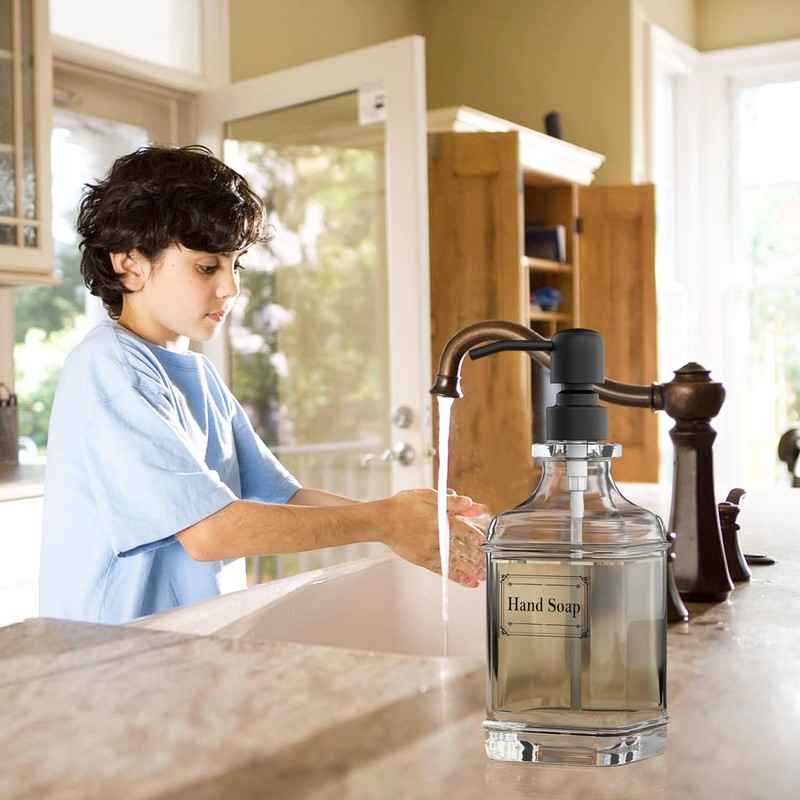 GLADPURE 2 Pack Soap Dispenser, 18 Oz Antique Design Thick