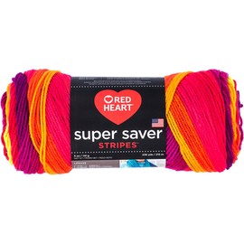 Red Heart Super Saver Yarn, Stripe - Fruity