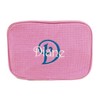 Monogrammed Waffle Cosmetic Bag with Name and Initial (Pink)