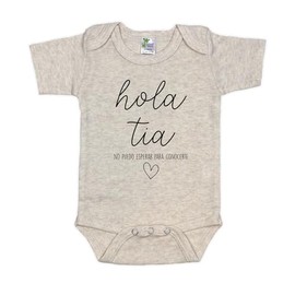 Hola Tia Spanish Surprise Pregnancy Announcement for Aunt - New Baby Announcement Gift for Sister (Natural)