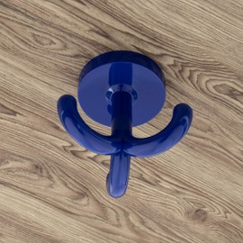 Gedotec Children's Triple Coat Hooks Plastic RAL 5002 – Ultramarine Blue | Kita | Under-Unit Hooks Ceiling with Triple Hanger | Made in Germany | Pack of 20 - Rotatable for Screwing
