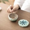 Zen Incense Burner with Lotus Lid Design (Lake Blue), Ceramic