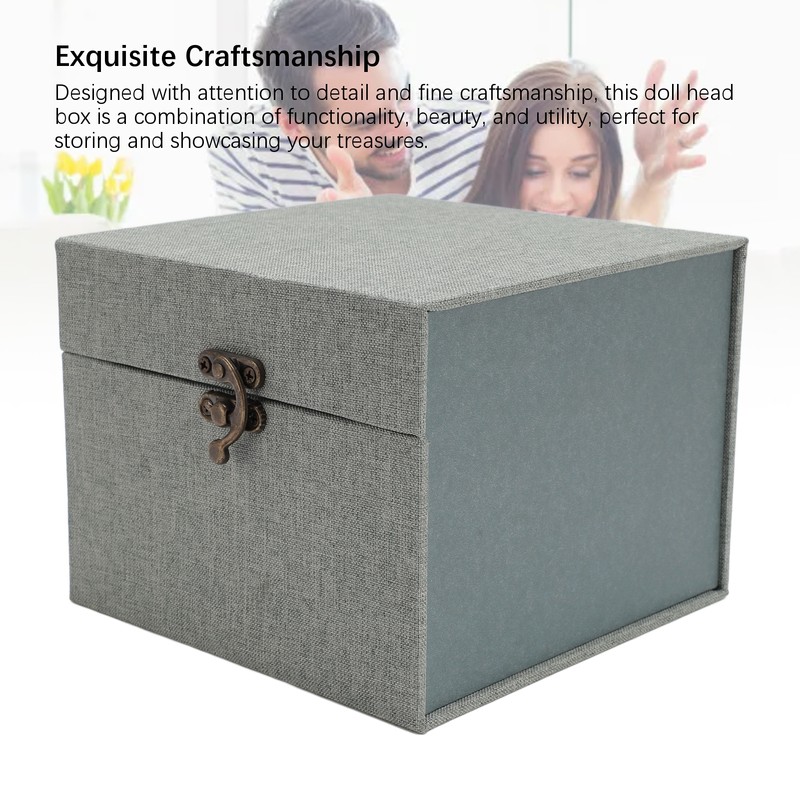 Ball Jointed Doll Head Storage Case Linen Fabric Protective Carrying