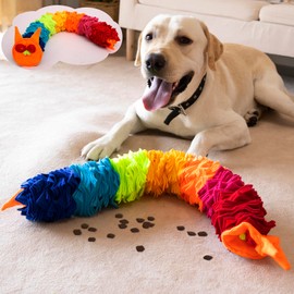 Ablechien Interactive Dog Toys Rainbow Snuffle Snake Dog Treat Toy Snuffle Toy Puzzle Toy Dog Enrichment Toy Toys for Large Medium Small Dogs to Keep Them Occupied