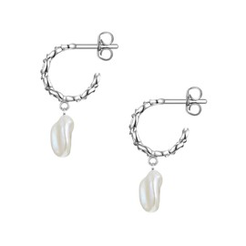 Glanzstücke München Women's Creole Earrings 925 Sterling Silver, Silver
