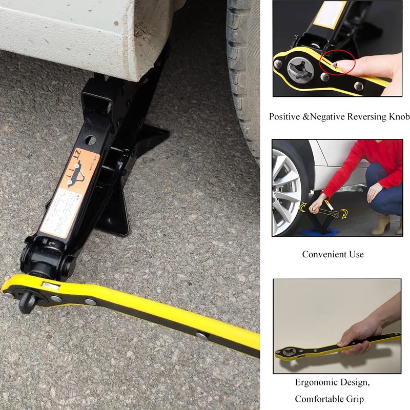 Gonfren 13 Inch Auto Labor-Saving Jack Ratchet Wrench for Scissors