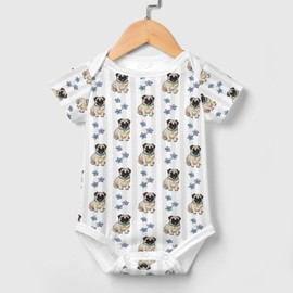 Vodbne Pug Baby Clothes Onesie, Cute Dog Theme Baby Outfits Stuff, Shower Gifts for 3-6 Months