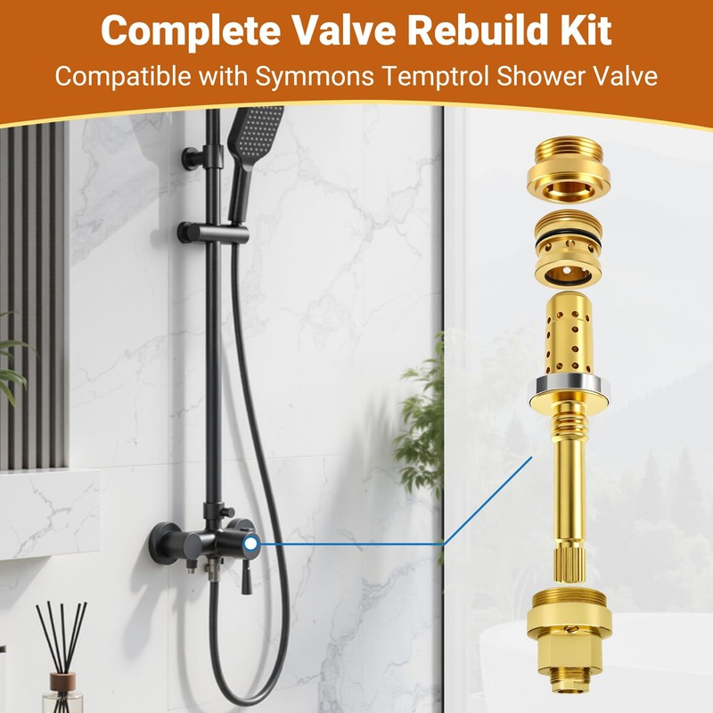 Shower Valve Rebuild Kit Compatible with Symmons Temptrol, Includes TA-10