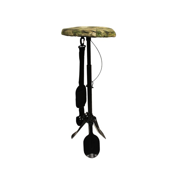 Mojo Decoys Mud Seat with Padded Camo Seat, Comfortable Hunting Folding Chair, Hunting Accessories, Outdoor and Camping Gear, Great for Duck Hunting,One Size,HW2203