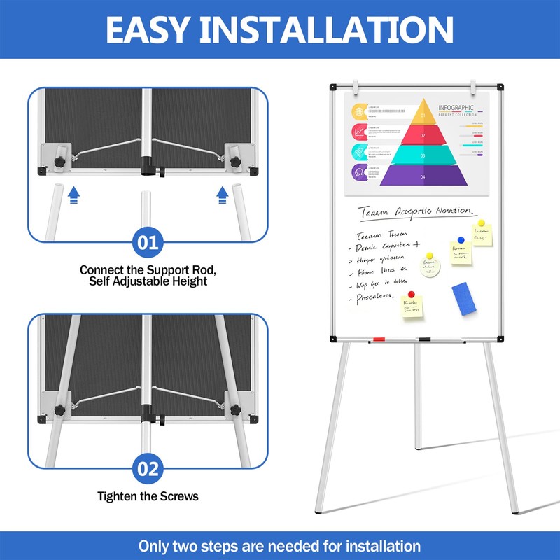 Whiteboard Easel 36 x 24 Inches, Magnetic Portable Dry Erase