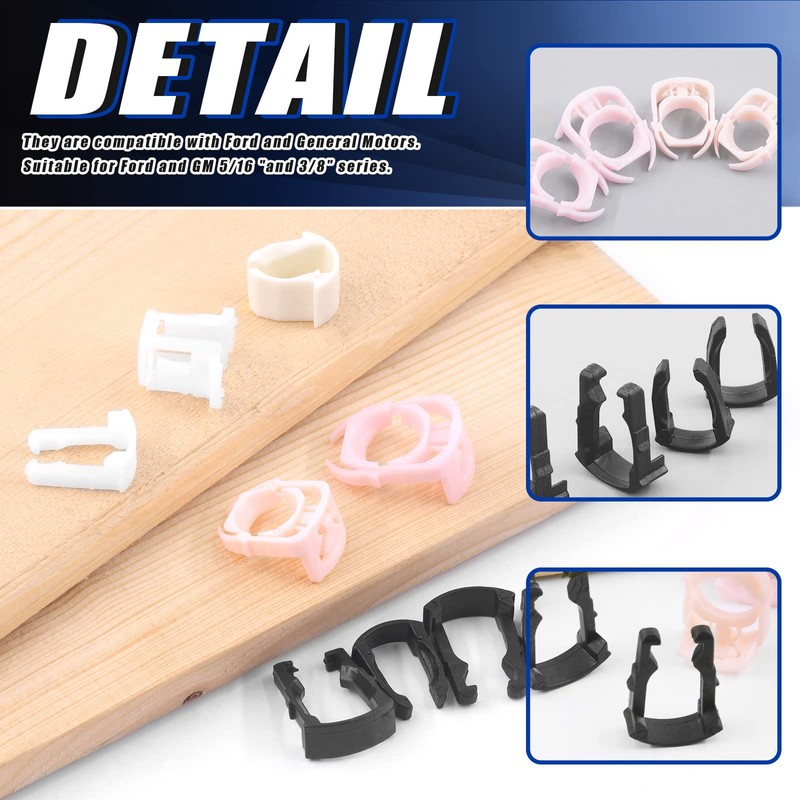 Glarks 80Pcs 3/8" 5/16" 8 Sizes Fuel Line Retainer Clips