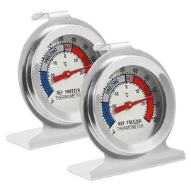 AITRIP 2PACK Fridge Thermometer Refrigerator Thermometer, Stainless Steel Dial Fridge/Freezer Thermometer with Hanging Hook and Retractable Stand for Refrigerator Freezer Fridge Cooler