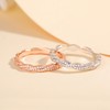 TIGRADE Engagement Ring Cubic Zirconia Twisted Ribbons of Pave-Set Eternity
