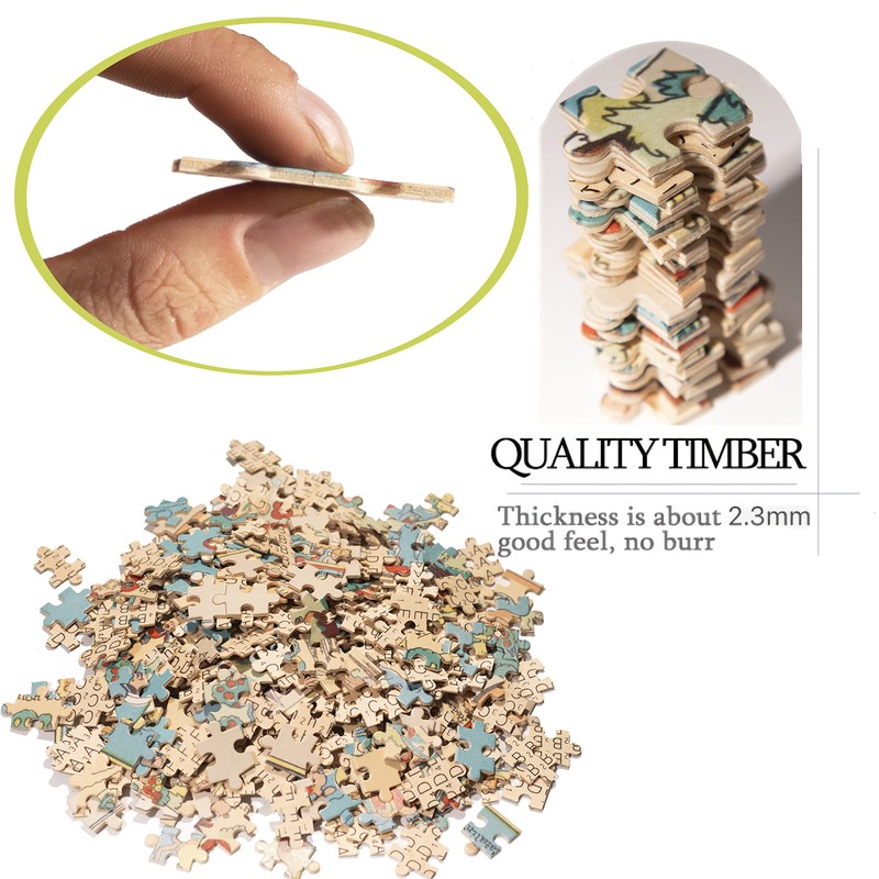 Puzzles for Adults 1000 Pieces Michigan Wooden Map Jigsaw Puzzle