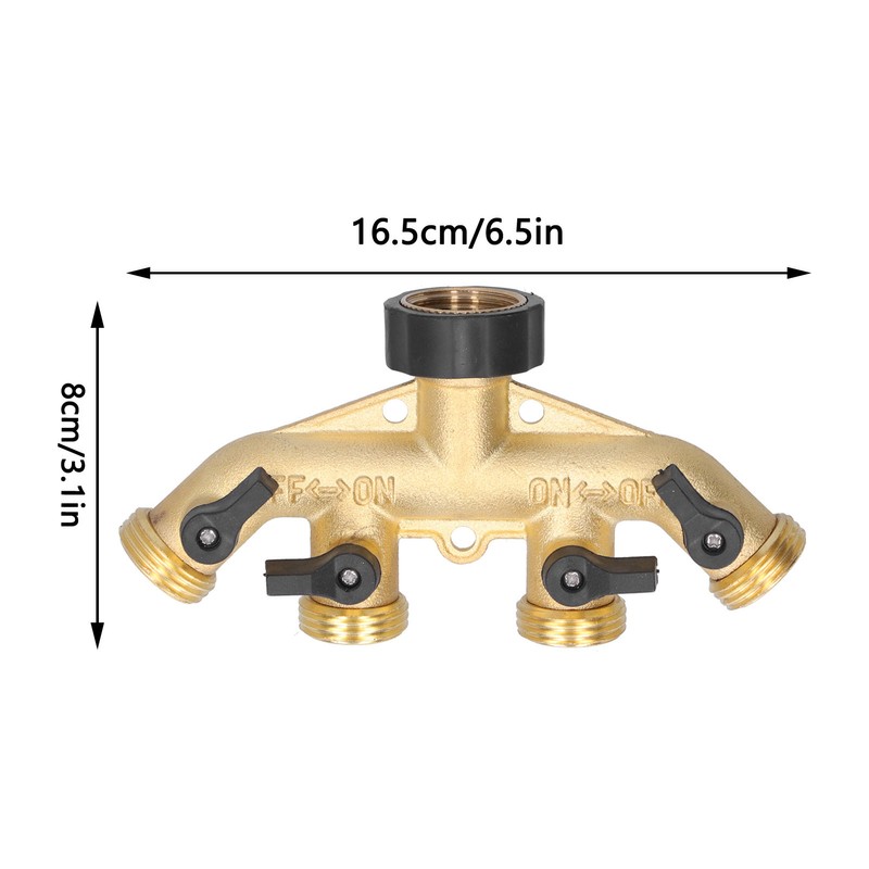 G3/4 4‑Way Water Hose Splitter Garden Hose Adapter Watering Connector