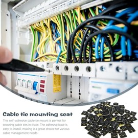 jojofuny 100 Piezas Soportes Para Bridas Autoadhesivos Base De Montaje Para Sujetar Cinchos Organizador De Cables Con Orificio Para Tornillos 0.90X1.0