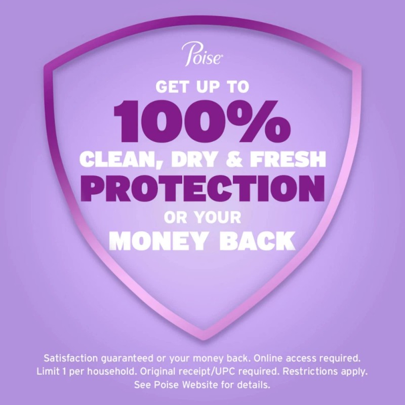 Poise Incontinence Pads for Women, 4 Drop Moderate Absorbency, Long