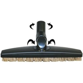 Premium Replacement Floor Brush for Miele Canister Vacuum Cleaners, Side to Side Rotation - Up Down Swivel - Black 12" Wide - Horsehair Bristles