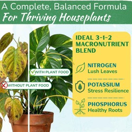Indoor Plant Food by Houseplant Resource Center - Organic Liquid Fertilizer for Pothos, Peace Lily, Monstera, Cactus and More - 8 oz